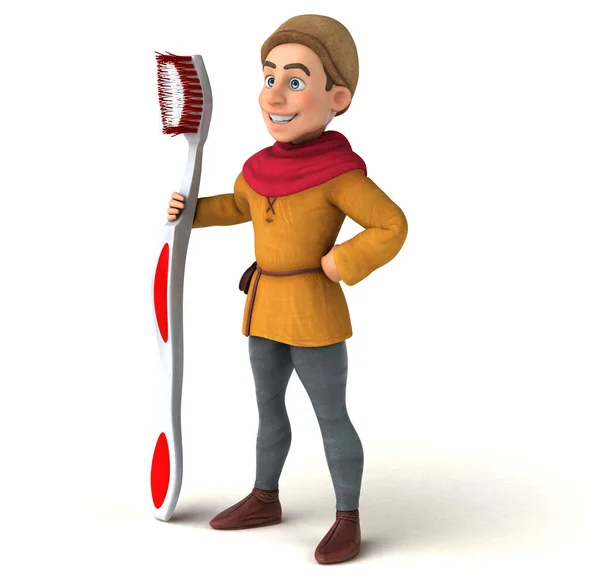 Illustration Medieval Historical Character Toothbrush — Stock Photo, Image