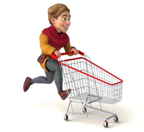 Illustration Medieval Historical Character Shopping — Stock Photo, Image