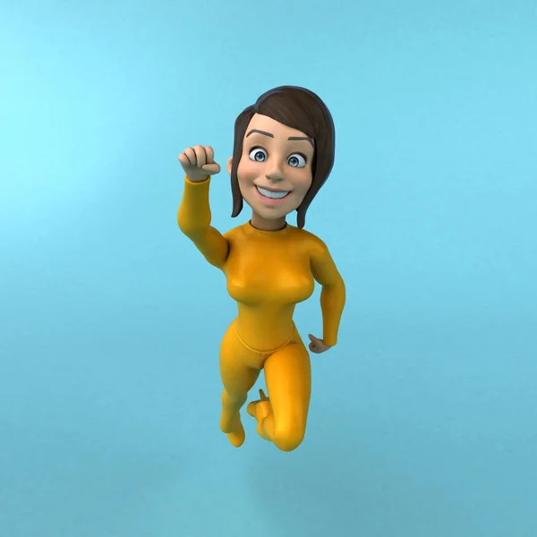 Fun Мультфильм Желтая Девушка — стоковое фото