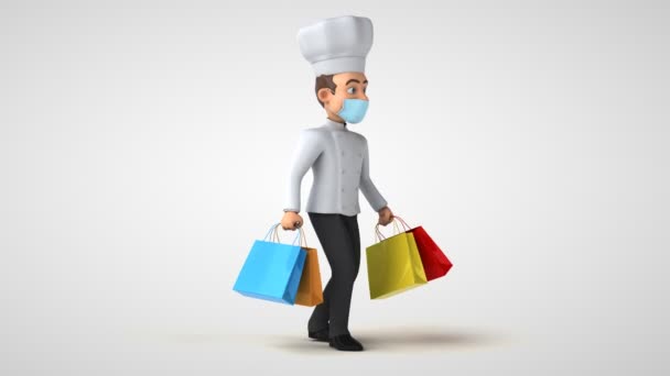 Animation Cartoon Character Chef Mask Holding Bags — Stock Video © julos #376915624 Animation Cartoon Character Chef Mask Holding Bags — Stock Video © julos #376915624