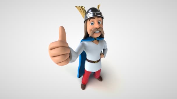 带大拇指向上的卡通人物 3D动画 — 图库视频影像