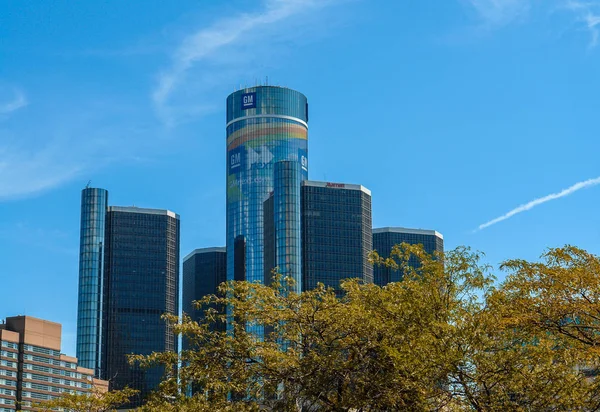 GM Renaissance Center, Rencen i Detroit, Michigan, USA - Stock-foto