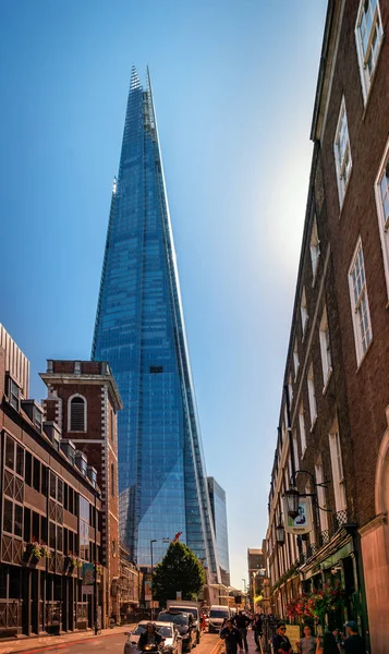 London Storbritannien Augusti 2016 Utsikt Över Shard Modern Skyskrapa Med — Stockfoto