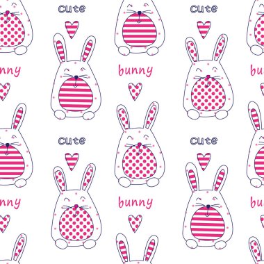 Sevimli tavşan, soyut ile çocukça Dikişsiz desen desen wi