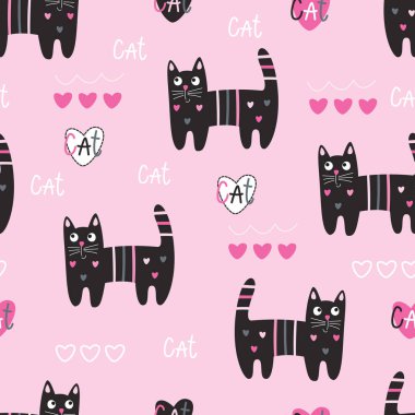 Sevimli kedilerle kusursuz desen