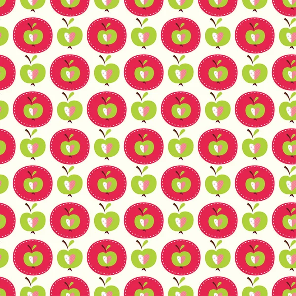 Бесшовный шаблон с абстрактными яблоками — стоковый вектор