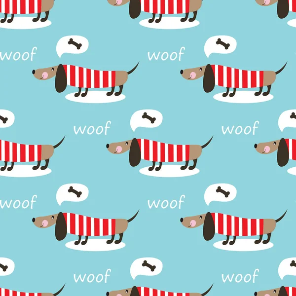 Seamless pattern with cute dog