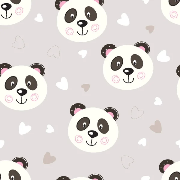 Nahtloses Muster mit niedlichem Panda — Stockvektor