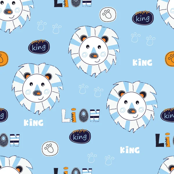 Seamless pattern with lions — Stock Vector