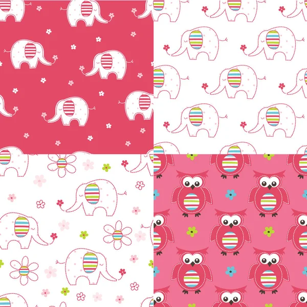 Ensemble de bébé mignon motifs sans couture — Image vectorielle