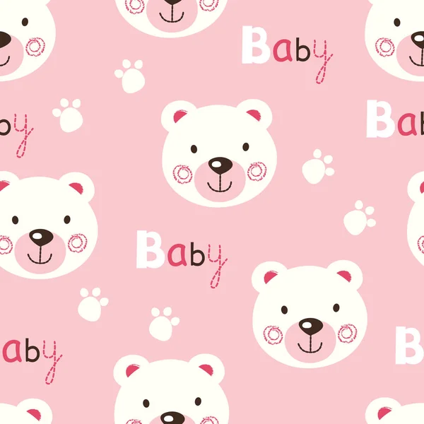 Modèle sans couture avec des ours en peluche bébé mignon — Image vectorielle