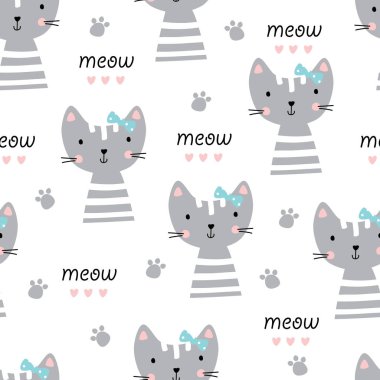 Şirin kediler pürüzsüz desen