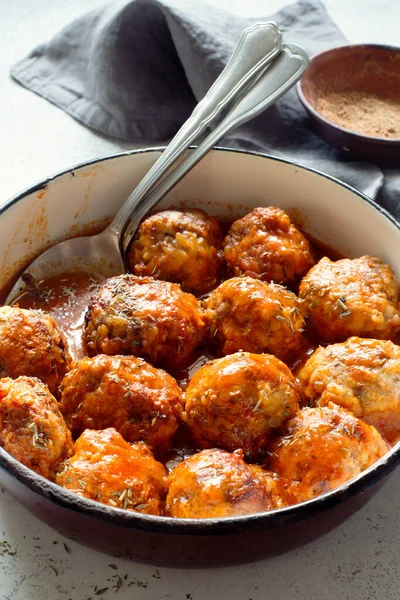 Meatballs Tomato Sauce Close — Stock Photo, Image