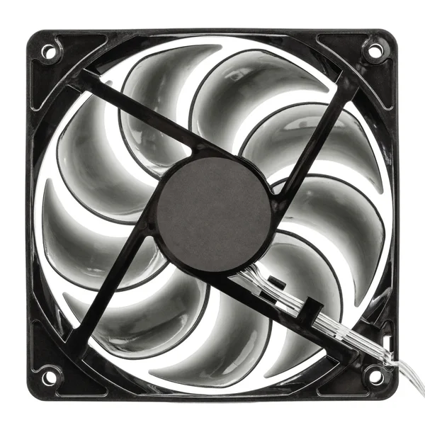 Ventilador de computador, isolado sobre fundo branco — Fotografia de Stock