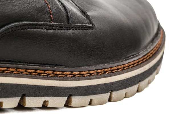 O sapato de fio forte agulhado, ponto de costura close-up, isol — Fotografia de Stock