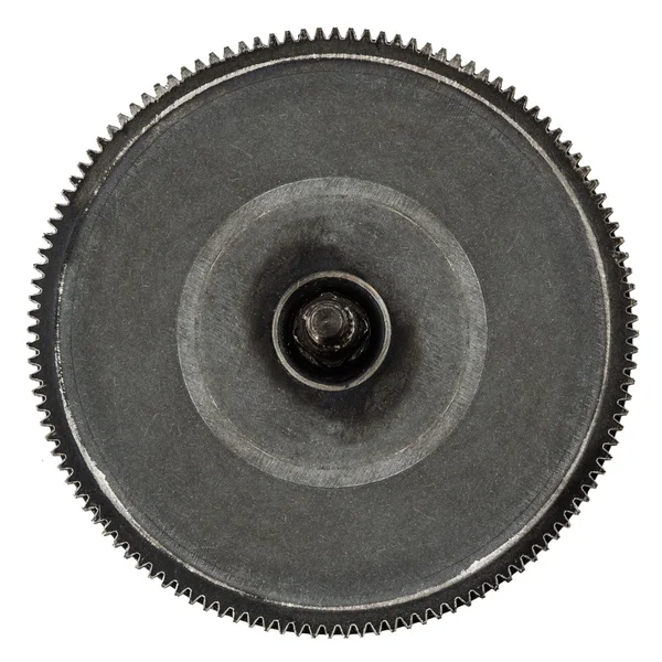 One gear wheel from metal closeup, isolated on white background — Stock Photo, Image