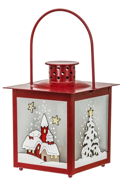 Decorative lantern in the style of the Christmas holidays, isola — Stock Photo, Image