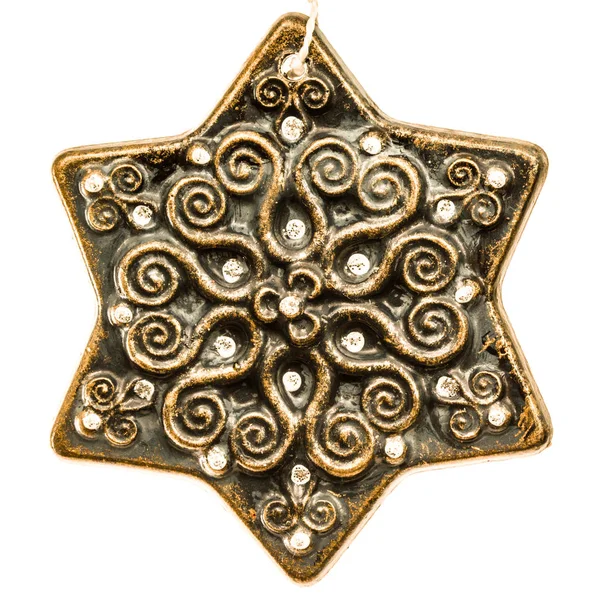 Slavnostní dekorace v podobě šesticípé hvězdy, izolované na — Stock fotografie