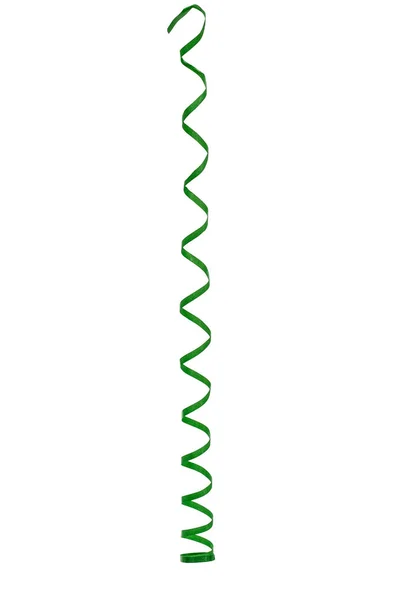 Зелений стример, ізольований на білому тлі — стокове фото