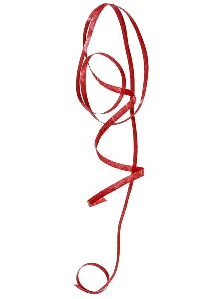 Red streamer, isolated on a white background — Stock Photo, Image