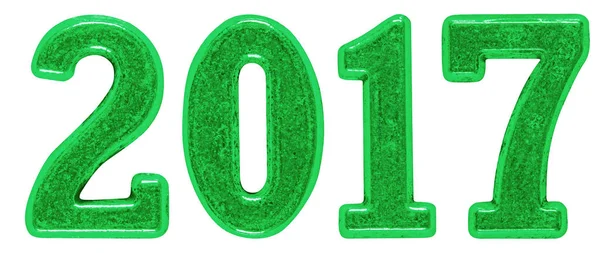 2017 yazıt, metal sayılar, beyaz arkasında izole yapılmış