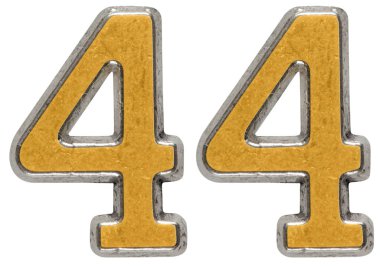 Beyaz arka plan üzerinde izole rakamı 44, 44, metal