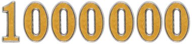 Beyaz arka plan üzerinde izole rakamı 1000000, bir milyon, metal