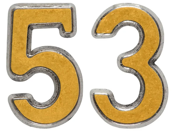 Μεταλλικό αριθμητικό 53, πενήντα τρία, απομονώνονται σε λευκό φόντο — Φωτογραφία Αρχείου