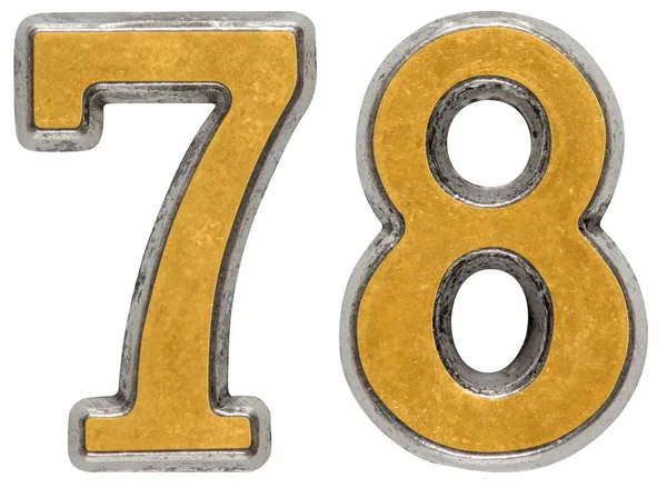 Μεταλλικά αριθμητικό 78, εβδομήντα, απομονώνονται σε λευκό φόντο — Φωτογραφία Αρχείου