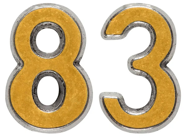 Metal numeral 83, eighty-three, isolated on white background — Stock Photo, Image