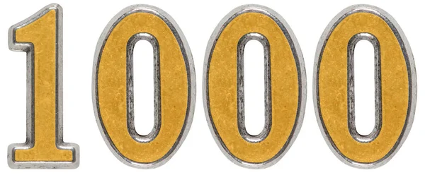 금속 숫자 1000, 한 천, 흰색 배경에 고립 — 스톡 사진