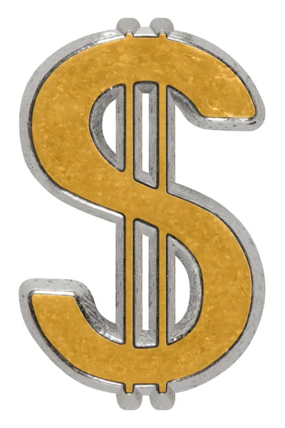Símbolo do dólar isolado sobre um fundo branco — Fotografia de Stock