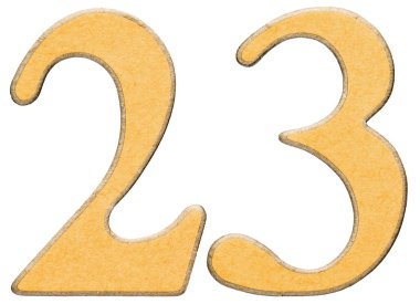 23, yirmi üç, sarı INSERT ile kombine ahşap rakam ben