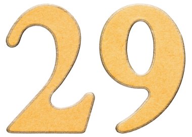 29, yirmi dokuz, sarı INSERT ile kombine ahşap rakam