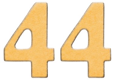 44, kırk dört, sarı INSERT, ISO ile kombine ahşap rakam