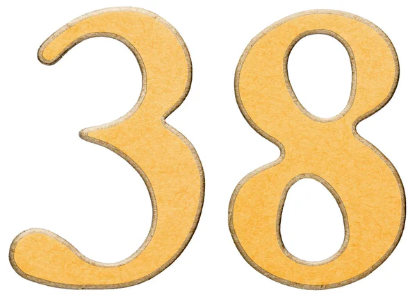 38, otuz sekiz, sarı INSERT ile kombine ahşap rakam ben