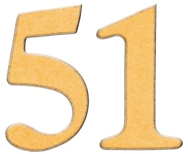 51, elli bir, sarı INSERT, isol ile kombine ahşap rakam