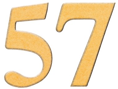 57, elli yedi, sarı INSERT ile kombine ahşap rakam