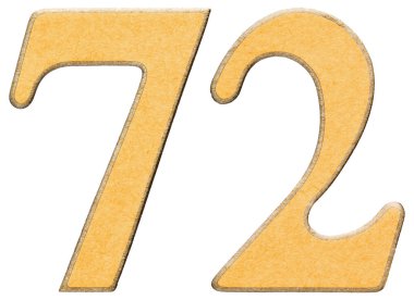 72, yetmiş iki, sarı INSERT ile kombine ahşap rakam