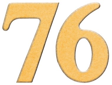 76, yetmiş altı, sarı INSERT ile kombine ahşap rakam olduğunu