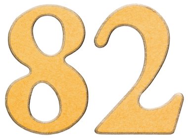 82, seksen iki, sarı INSERT, ISO ile kombine ahşap rakam