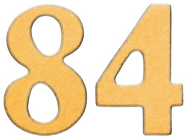 84, seksen dört, sarı INSERT ile kombine ahşap rakam