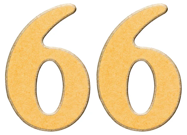 66, altmış altı, sarı INSERT, isol ile kombine ahşap rakam