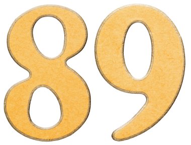 89, seksen dokuz, sarı INSERT ile kombine ahşap rakam