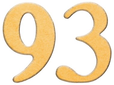 93, doksan üç, sarı INSERT ile kombine ahşap rakam ben