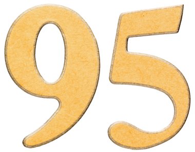 95, doksan beş, sarı INSERT ile kombine ahşap rakam