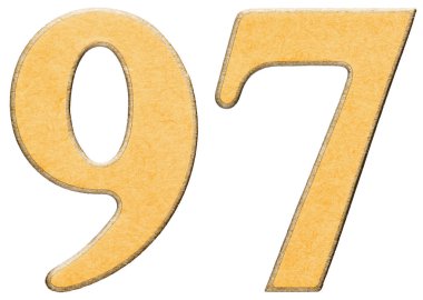 97, doksan yedi, sarı INSERT ile kombine ahşap rakam ben