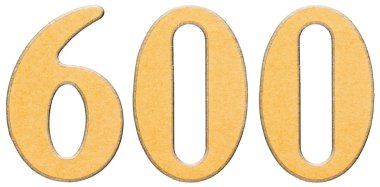 600, altı yüz, sarı INSERT ile kombine ahşap rakam ben