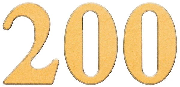 200, doscientos, número de madera combinado con inserto amarillo, i —  Fotos de Stock