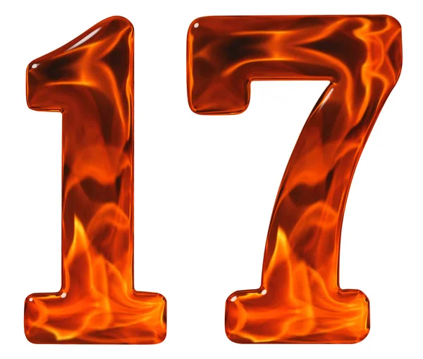 17, 17, numeral din sticlă cu un model abstract al unei — Fotografie, imagine de stoc